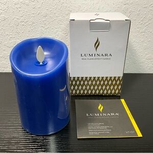Luminara GENUINE Flameless Light Royal Blue Candle 3” x 4 3/4”